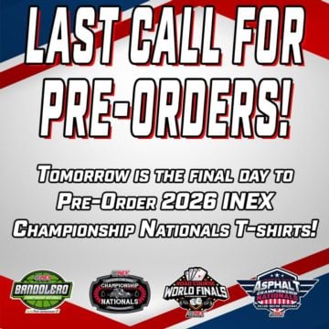 📣LAST CALL📣 Tomorrow is the final day to pre-order 2026 INEX Championship Nationals t-shirts! Reserve your youth or ad...