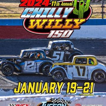The 2024 Chilly Willy at Tucson Speedway has 56 Legend Cars registered! Coverage of the weekend's events will be on FloR...