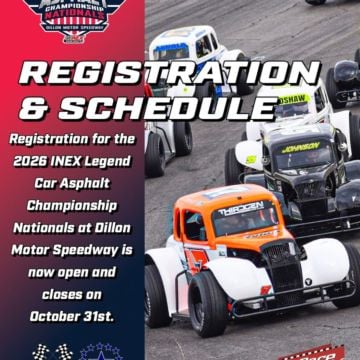 Driver and Non-Driver Pass sales are now available to purchase for the 2026 INEX Legend Car Asphalt Championship Nationa...