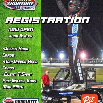 2026 Cook Out Summer Shootout Driver Registration, Hard Cards, and Event T-shirts are available to purchase on Pit Pay! ...