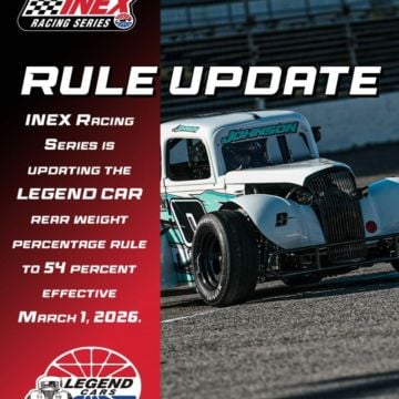 NEWS | INEX Racing Series is updating the Legend Car rear weight percentage rule to 54 percent, effective March 1. The s...