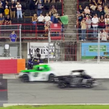 Mike Joy Waives the Legend Car Feature to Green! #USLCI