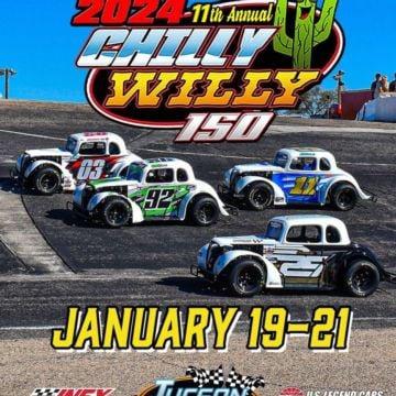 The 11th Chilly Willy at Tucson Speedway will be January 19-21! All Legend Car feature races will count towards INEX nat...
