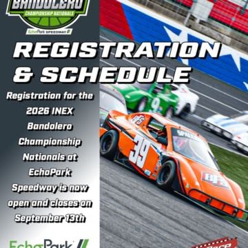Registration and Pit Passes are now available to purchase for the 2026 INEX Bandolero Championship Nationals at EchoPark...