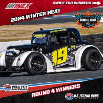 Six drivers swept Saturday with victories in Round 4 of Winter Heat 2024 at Charlotte Motor Speedway with Jeremy Fletche...