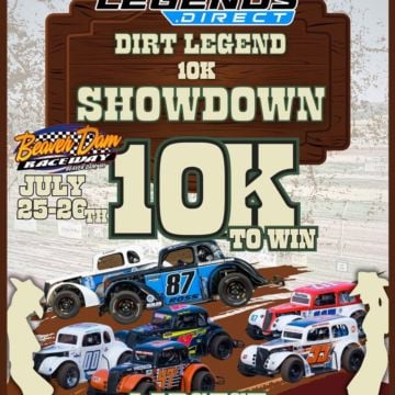 Beaver Dam Raceway to host the Dirt Legend 10k Showdown, July 25-26! Register by June 1st and receive ONE FREE DIRT TIRE...