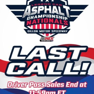 Only a few hours remain to purchase your driver pass for Asphalt Championship Nationals at Dillon Motor Speedway, Novemb...