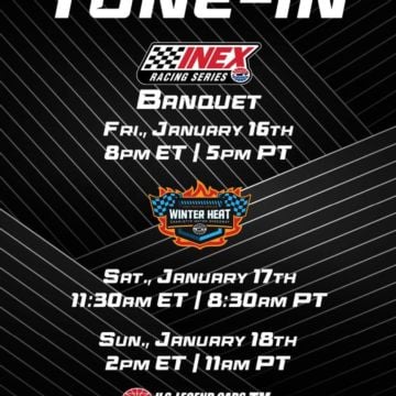 You can stream tonight's INEX Banquet and this weekend's Winter Heat feature racing action from Charlotte Motor Speedway...