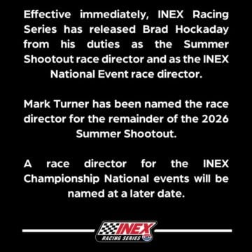 A message from INEX Racing Series about Summer Shootout and 2026 INEX Championship National Events.